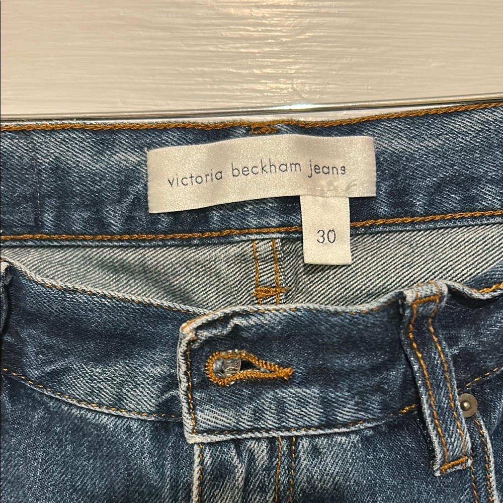 Victoria Beckham Classic Blue Jeans with Subtle Fading